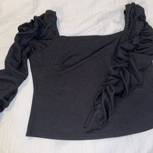 Cropped dressy black top